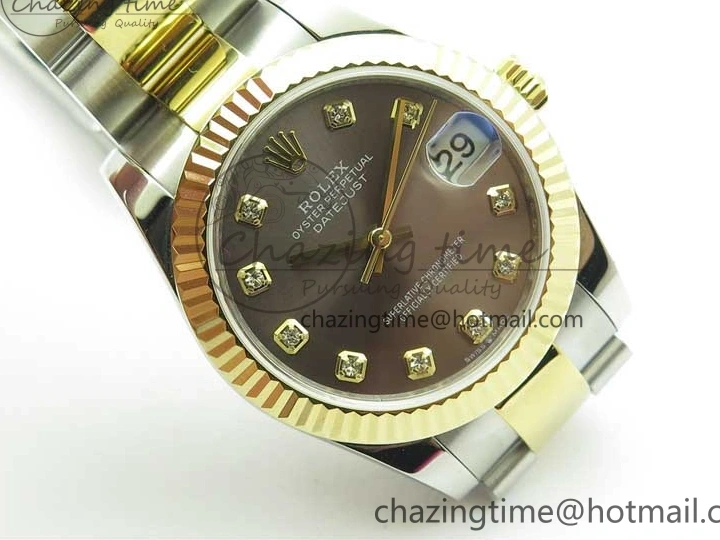 MiroTime 0127 SoftTouch Datejust 31mm 278273 SS YG BP Maker Best Edition Gray Diamonds Dial on SS YG Oyster Bracelet 2715